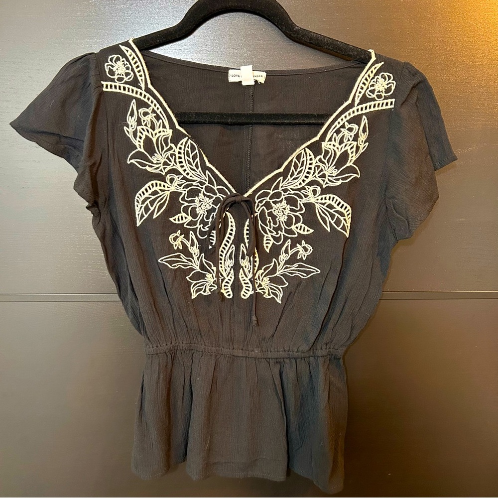 Black Floral Blouse